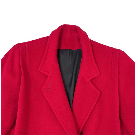VTG Projections Ltd Double Breasted Wool Coat Classic Tailored Red Made USA M/L - Picture 3 of 9